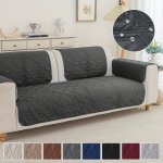 1PC Modern Ultrasonic Embossed Satin Sofa Cover - Non-slip Quilted Furniture Protector Pet-friendly Couch Slipcover Machine Wash