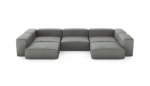 U-shape Sofa - Leather - Light Grey - 377CM X 220CM