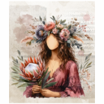 Fabric Paint Tote Protea Lady