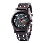 Men's Military Army Ebony Wooden Watch R17