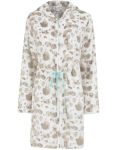 Tokyo Laundry Ladies - Pastel Leopard Print Soft Fleece Zip Up Dressing Gown In Coconut Milk - Parallel Import