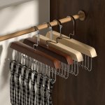 8-HOOK Wooden Hanger With 360 Swivel Hooks - Heavy Duty Space-saving Organizer For Bras Vests Swimwear & Scarves