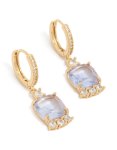 Goldair Gold Purple Cubic Zirconia Square Huggie Earrings
