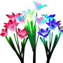 2 Piece LED Solar 4 Head Purple Lilly Flower Lawn Light