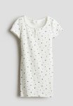 Ribbed Jersey Dress - White & Floral