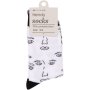 Clicks Trendy Socks White & Purple Multi Face 3-6