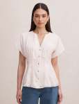 Jemma V Neck Blouse - 18 Rosewater Pink