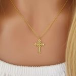 Shiloh Gold Plated 925 Sterling Silver Cross Necklace