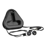 Earphones In Triangular Protective Case