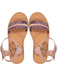 Braided Metallic Strap Sandals - 6 Pink