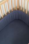 Airforce Blue Muslin Cot Fitted Sheet - Large Sa Cot: 132CM X 66CM X 10CM