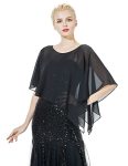 Beautelicate Asymmetrical Capelets Chiffon Capes Wedding Bridal Shawls Wraps For Women Evening Dress