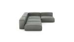 Four Module Corner Sofa - Leather - Light Grey - 241CM X 346CM