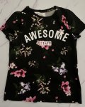 H&m Black Awesome State Floral T Shirt 12 14Y