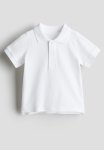 Cotton Piqu Polo Shirt - White
