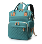 Multi-functional Baby Diaper Bag & Bed - Green