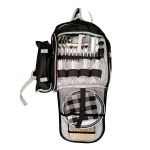 Picnic Cooler Bag Backpack With Bottle Holder - Black