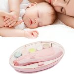 6 In 1 Baby Nail Clipper Trimmer Manicure Electric Grinding Device Tool Kit Pink