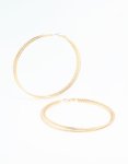 Goldair Gold Textured Large Hoop Earrings