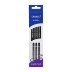 Marlin Scribblers Hb End Dipped Pencil Black & Silver Striped Box 12'S Pack Of 6