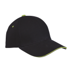 Panel 6 Single Jersey Cap HW017 Black-lime Std