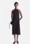 Drawstring-detail Cotton Dress - Black