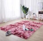Smte Large Premium Fluffy Carpet rug 200 X 150 Cm Cherry Mix With Keychain