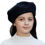 Kids Wool French Beret Hat Classic Fashion Warm Solid Color Artist Beret Hat For Toddler Baby Girl