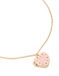 Kids Gold Pink Butterfly Heart Locket Necklace