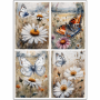 Tear Resistant Deco Print A6 Butterfly And Daisies