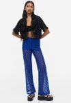 Crochet-look Pull-on Trousers - Bright Blue