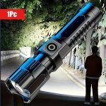 1PC Super Bright Flashlight USB Rechargeable Telescopic Zoom Wide Beam Handheld Emergency Illumination Flashlight For Outdoor Ex