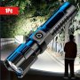1PC Super Bright Flashlight USB Rechargeable Telescopic Zoom Wide Beam Handheld Emergency Illumination Flashlight For Outdoor Exploration Work Lighting