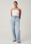 Cotton On Curvy Stretch Wide Jean - Palm Blue