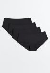4 Pack Jersey Hipster Briefs - Black