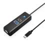 Orico Hub Typec 3 Port W/ Gbe 50CM Bk