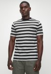 Regular Fit Logo Stripe Tee - Grey Melange