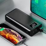 40000MAH Portable Fast Charging LED Screen Display Power Bank Q-CD701 Black red