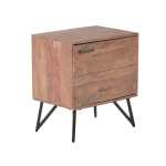 Modern Wood And Metal Bedside Table