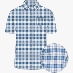 Mens Sage Short Sleeve Shirt Blue - 10XL