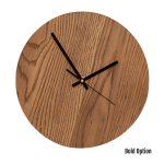 Quinn Wall Clock In Oak - 300MM Dia Mid Brown Bold Black Second Hand