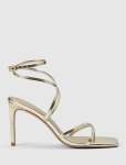Monica Ankle Wrap Heeled Sandal - 40 Gold