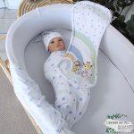 Wrap Set Swaddle Set Mustard Dotty Rainbow Safari