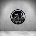 Small Caravan With Custom Text - 600MM Matt Gold