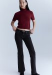 Flared Low Jeans - Black & Washed Out