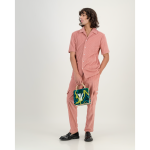 Stretch Corduroy Cap Sleeve Shirt In Blush Pink - 2XL