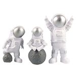 3PCS Astronaut Figurines Cake Topper Outer Space Cake Decoration Spaceman Model Display Miniature Astronaut Action Figure Statue