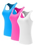 3PCS Solid Color Sports Tank Top Racerback Workout Running Sleeveless Tops Women's Tops