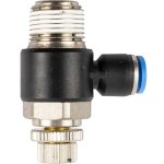 AirCraft Flow Control Swivel Elbow Pu 6MM X 3 8" M
