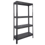4-TIER Honeycomb Shelving Unit 148X75X30CM Adjustable Black